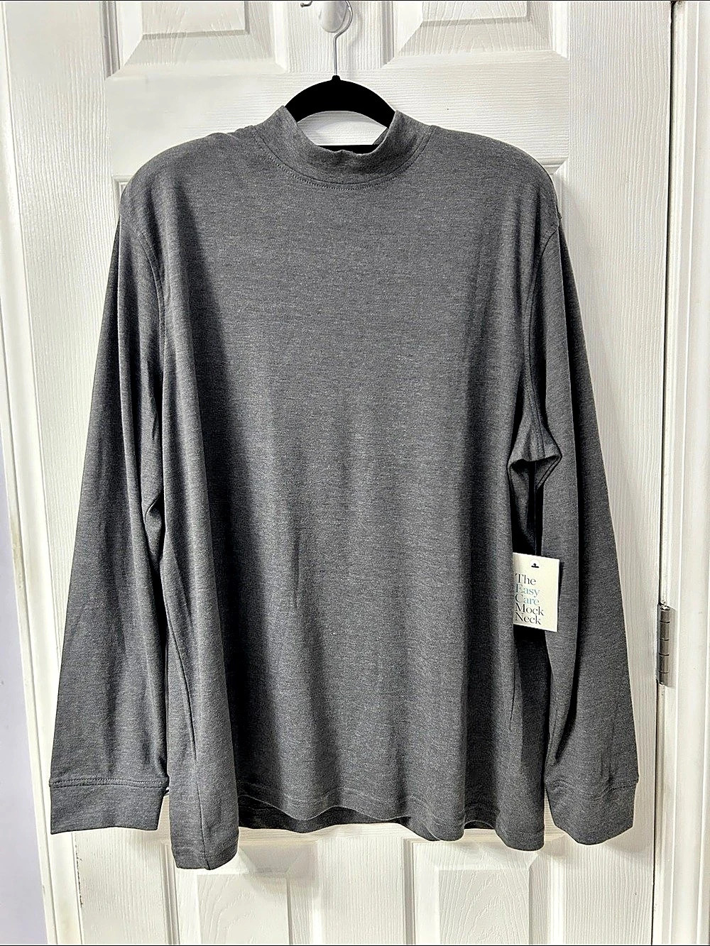 Croft & Barrow Easy Care Mock Neck Mock Neck Long Sleeve Gray XL NWT